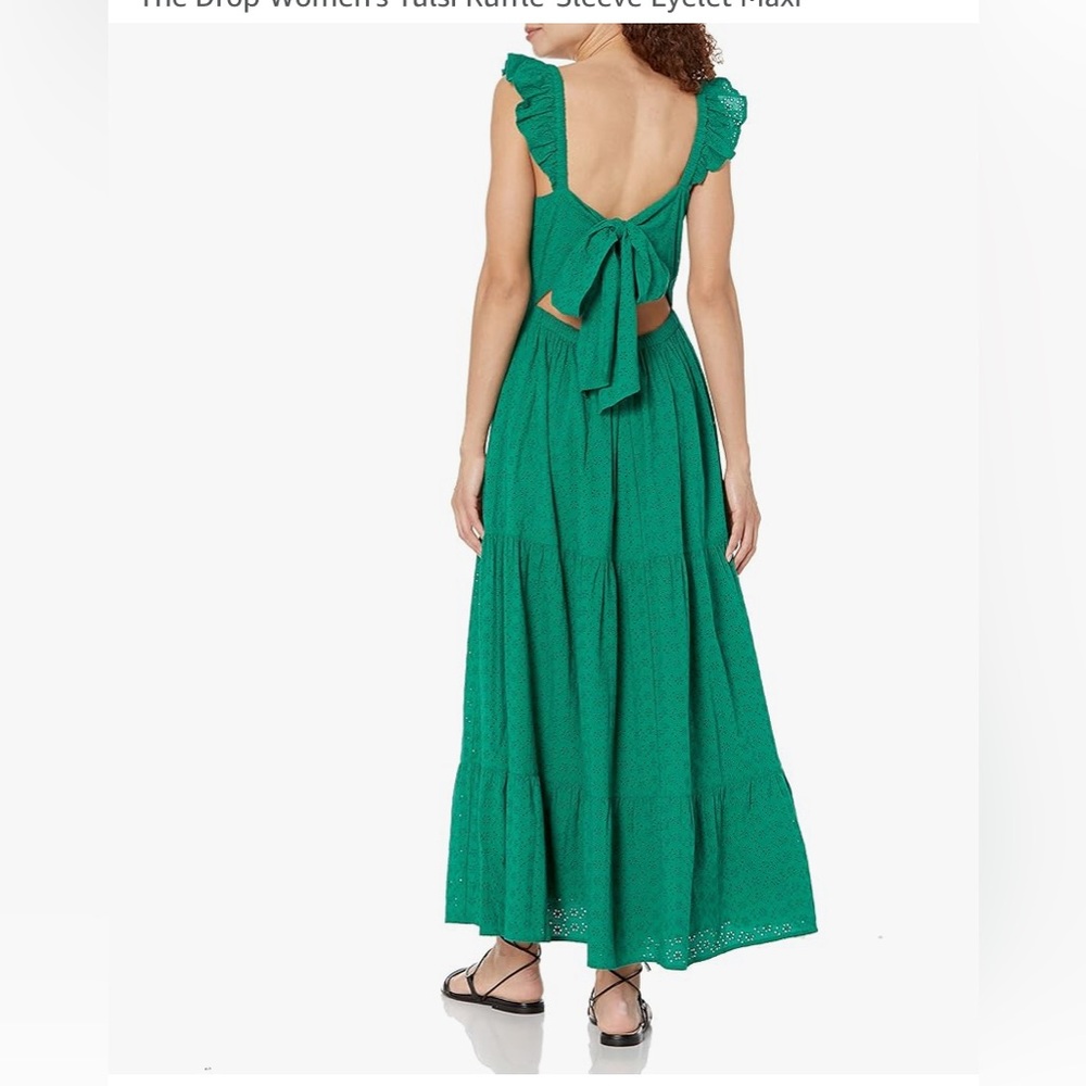 NWT The Drop Tulsi ruffle-sleeve eyelet Maxi size Medium.